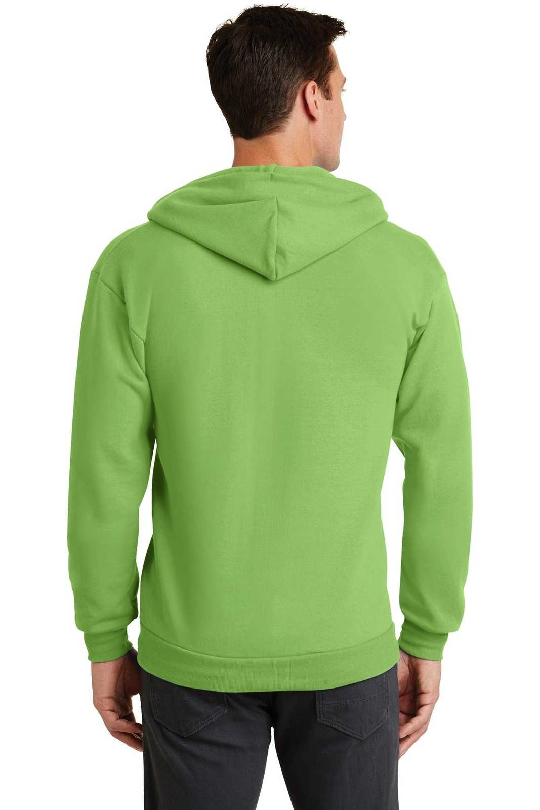 Port &amp; Company PC78ZH Core Fleece Full-Zip Hooded Sweatshirt - Lime - HIT a Double - 2