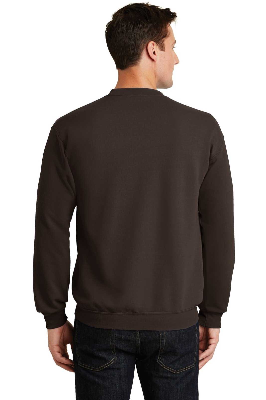Port & Company PC78 Core Fleece Crewneck Sweatshirt - Dark Chocolate Brown - HIT a Double - 1