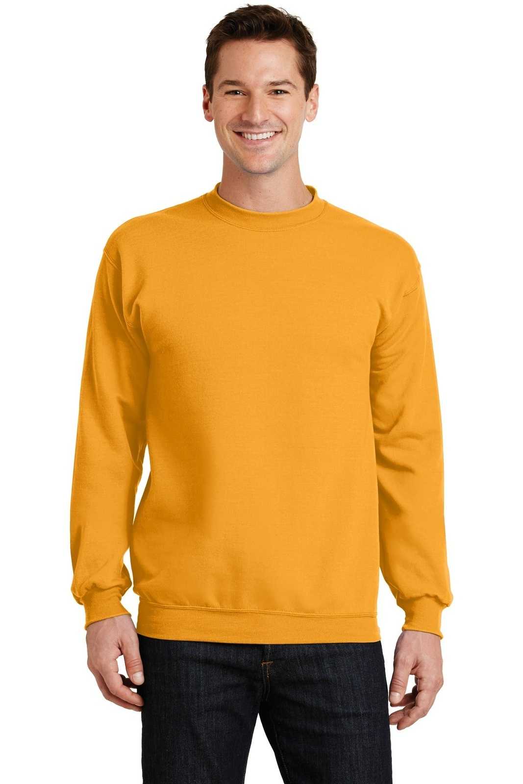 Port & Company PC78 Core Fleece Crewneck Sweatshirt - Gold - HIT a Double - 1