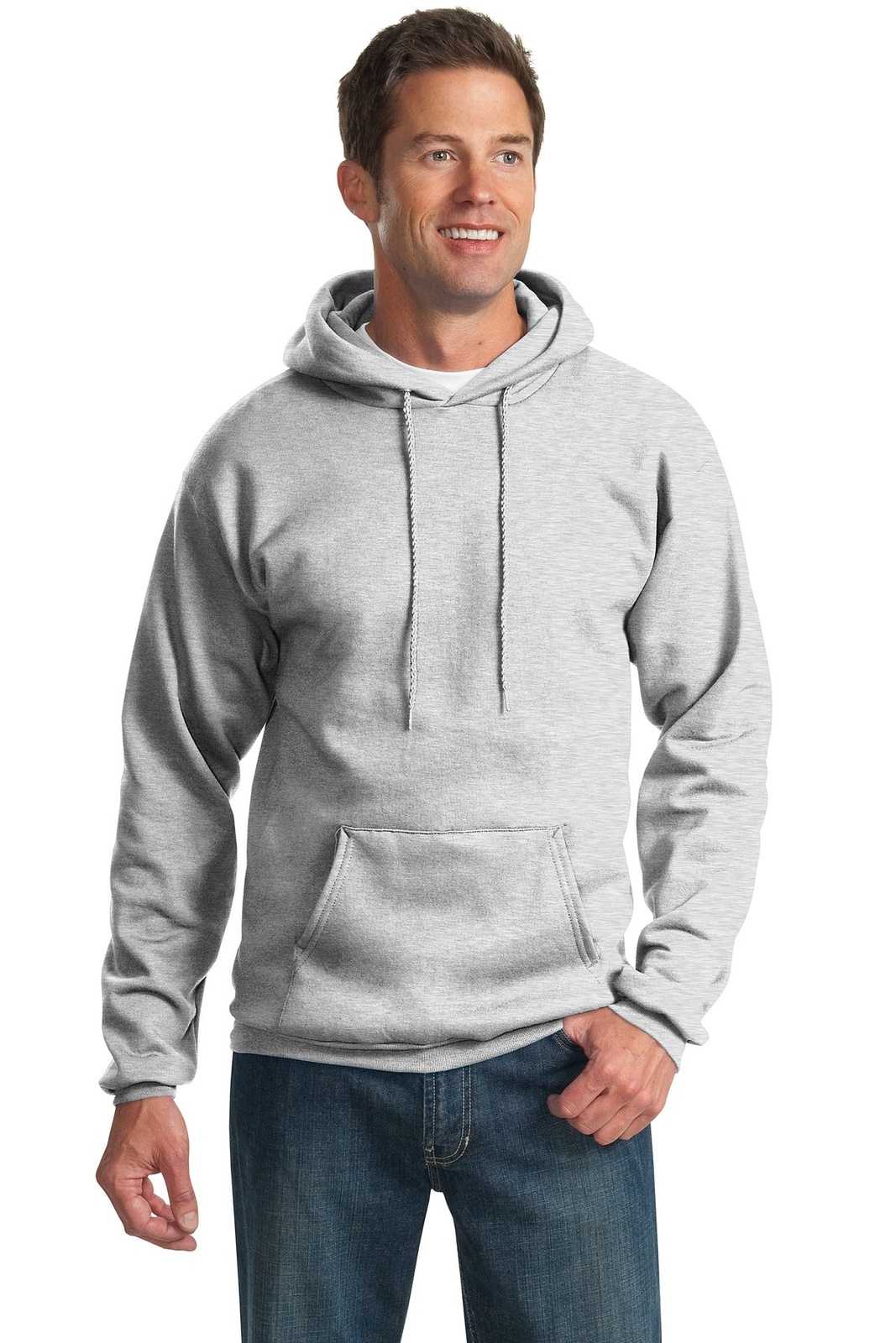 Port & Company PC90HT Tall Essential Fleece Pullover Hooded Sweatshirt - Ash - HIT a Double - 1