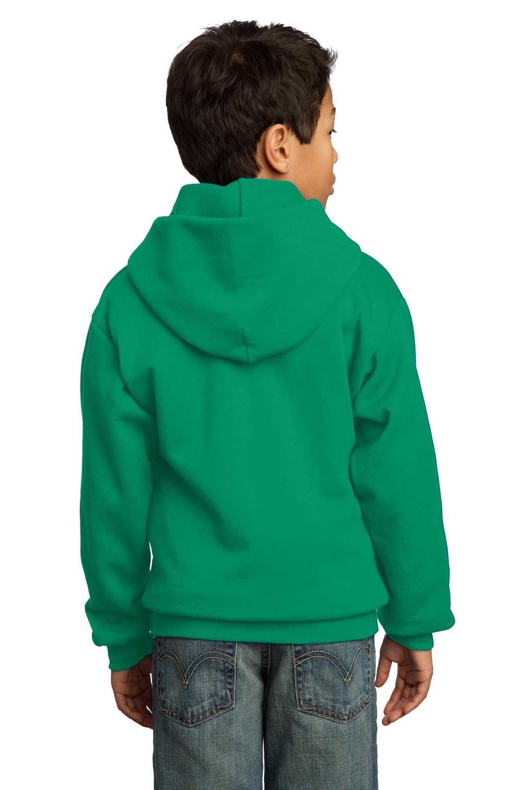 Port & Company PC90YH Youth Core Fleece Pullover Hooded Sweatshirt - Kelly Green - HIT a Double - 1