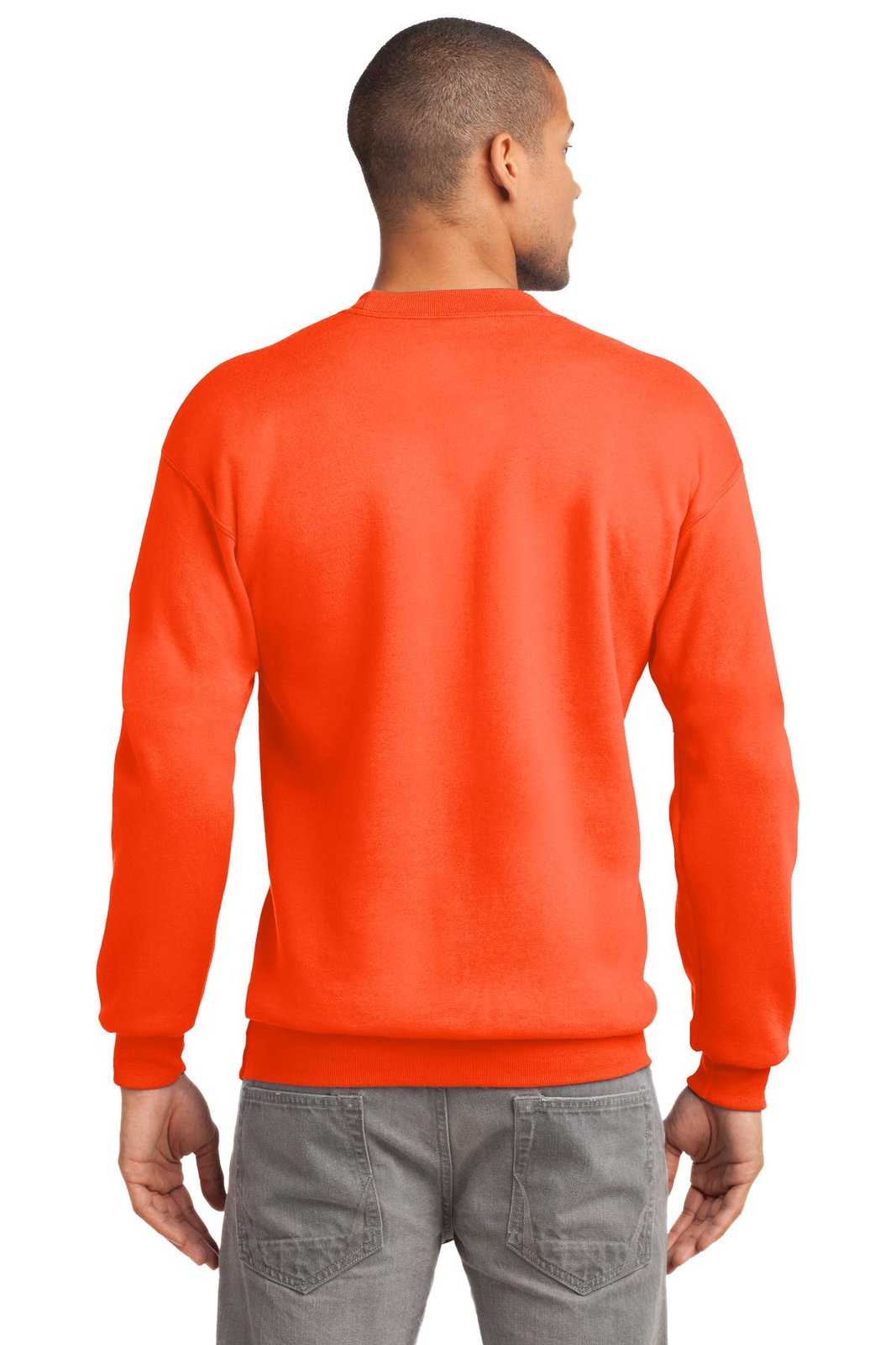 Port & Company PC90 Essential Fleece Crewneck Sweatshirt - Safety Orange - HIT a Double - 1