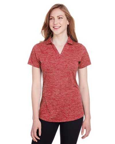 Puma Golf 596802 Ladies' Icon Heather Polo - High Risk Red - HIT a Double