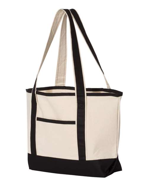 Q-Tees Q125800 20L Small Deluxe Tote - Natural Black - HIT a Double