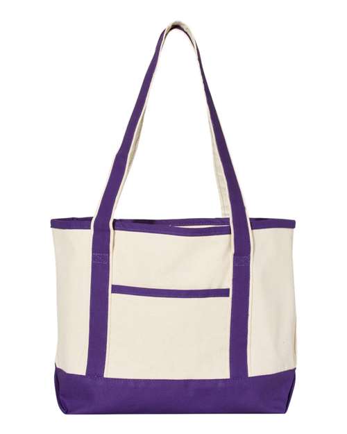 Q-Tees Q125800 20L Small Deluxe Tote - Natural Purple - HIT a Double