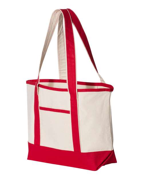 Q-Tees Q125800 20L Small Deluxe Tote - Natural Red - HIT a Double