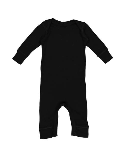 Rabbit Skins 4412 Infant Long Legged Baby Rib Bodysuit - Black - HIT a Double