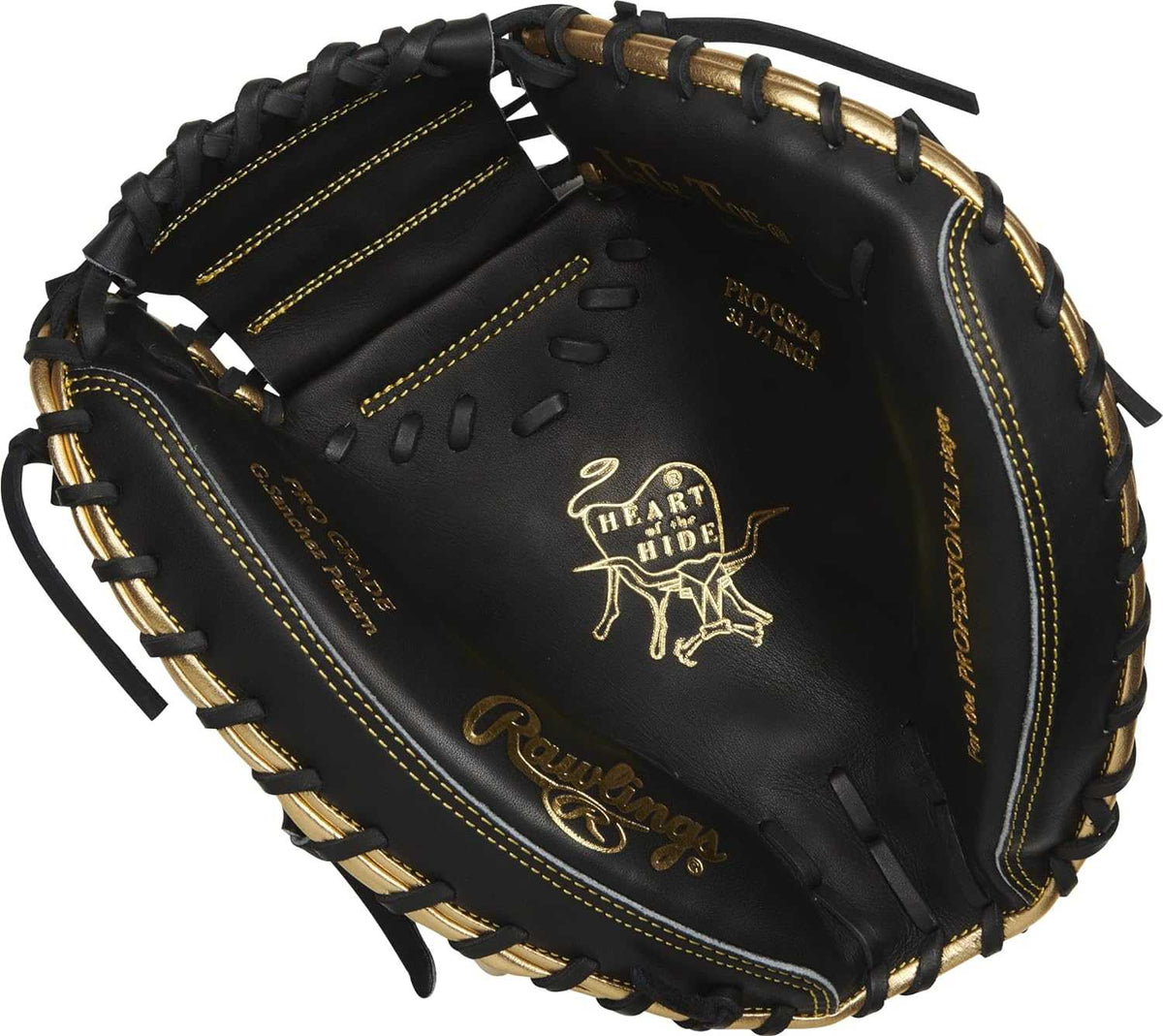 Rawlings Heart of The Hide PROGS24 33.5  Catcher&#39;s Mitt - Black Gold - HIT a Double