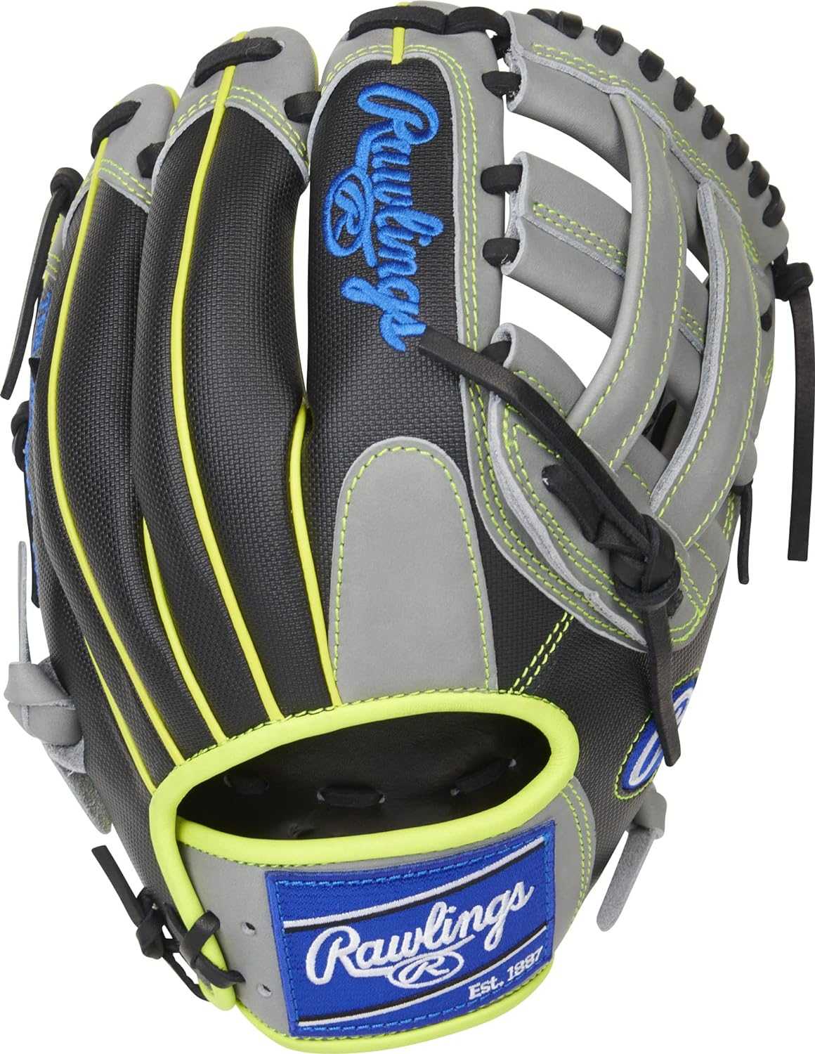 Rawlings Heart of The HidePRO205-6GRS 11.75" Infield Outfield Glove - Gray Black - HIT a Double