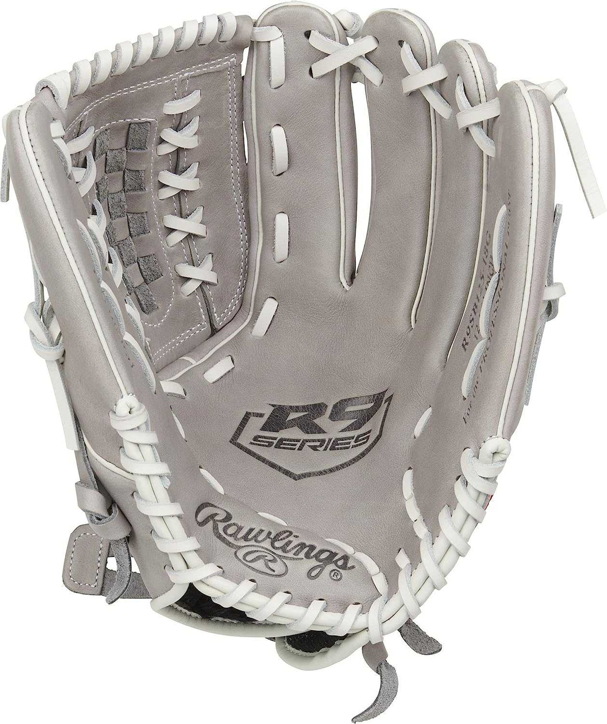 Rawlings R9 12.50&quot; Fastpitch Infield Pitcher Glove R9SB125-18G - Gray White - HIT a Double - 2