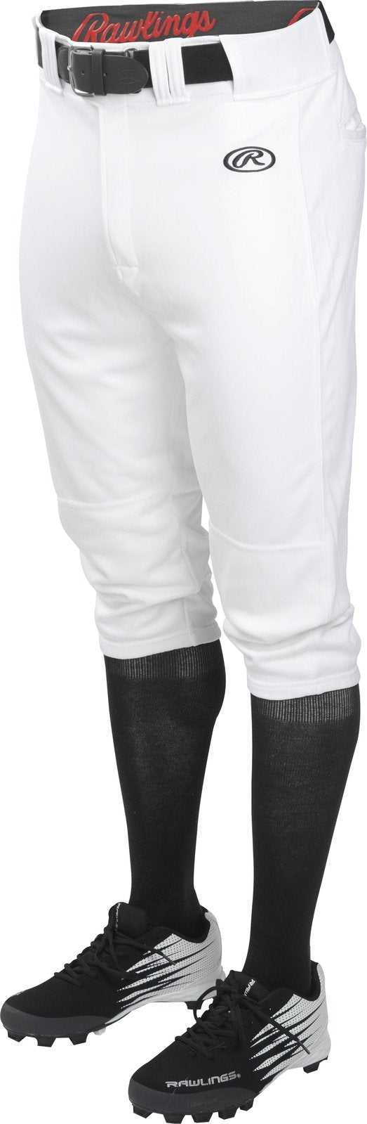 Rawlings Youth Launch Semi-Relaxed Knicker Pants - White - HIT a Double - 1