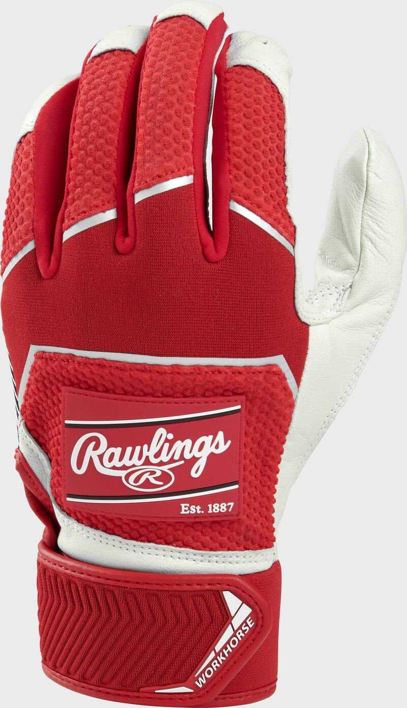 Rawlings 2022 Workhorse Youth Batting Gloves - Red - HIT a Double
