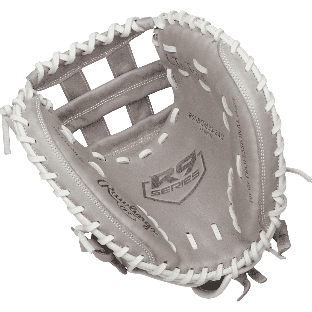 Rawlings R9 33.00" Fastpitch Catcher's Mitt R9SBCM33-24G - Gray White - HIT a Double - 1