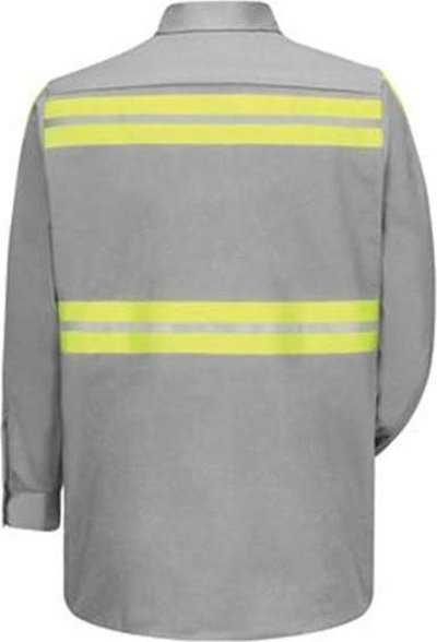 Red Kap SC30E Enhanced Visibility Long Sleeve Cotton Work Shirt - Gray - HIT a Double - 1