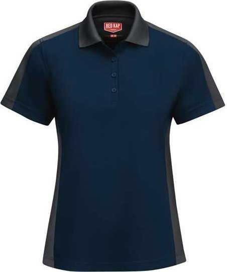 Red Kap SK53 Women's Short Sleeve Performance Knit Two-Tone Polo - Navy/ Charcoal - HIT a Double - 1