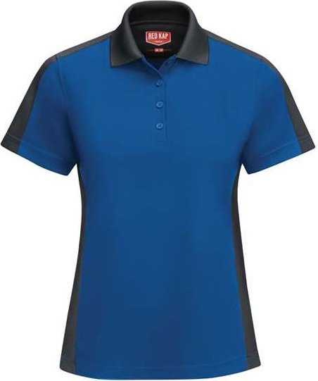 Red Kap SK53 Women's Short Sleeve Performance Knit Two-Tone Polo - Royal Blue/ Charcoal - HIT a Double - 1