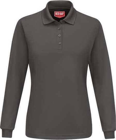 Red Kap SK7L Women's Long Sleeve Performance Knit Polo - Charcoal - HIT a Double - 1