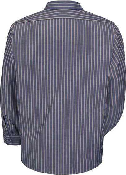 Red Kap SP14 Industrial Long Sleeve Work Shirt - Navy/ Khaki Stripe - HIT a Double - 1
