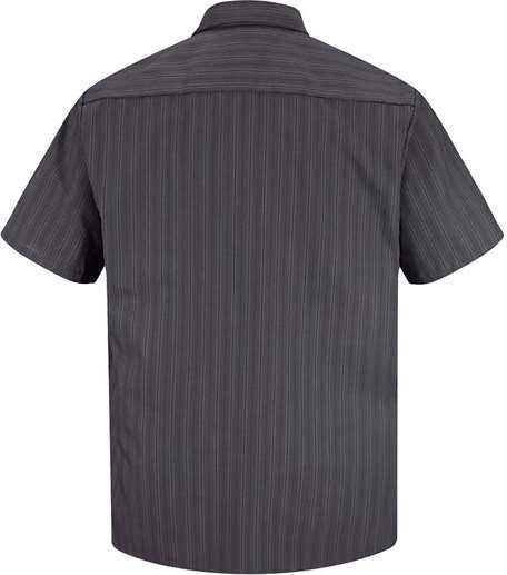 Red Kap SP20L Premium Short Sleeve Work Shirt Long Sizes - Charcoal/ Blue/ White Stripe - HIT a Double - 1