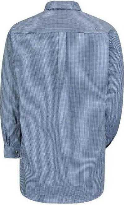 Red Kap SP74 Mini-Plaid Uniform Long Sleeve Shirt - White/ Blue Plaid - 345 - HIT a Double - 1