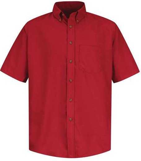 Red Kap SP80L Poplin Short Sleeve Dress Shirt - Long Sizes - Red - HIT a Double - 1