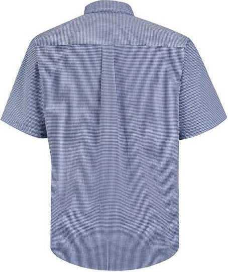 Red Kap SP84 Mini-Plaid Uniform Short Sleeve Shirt - White/ Blue Plaid - HIT a Double - 1