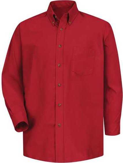 Red Kap SP90 Poplin Long Sleeve Dress Shirt - Red - Sleeve 36/37 - HIT a Double - 1