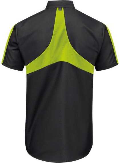 Red Kap SX46 Mimix Pro+ Short Sleeve Work Shirt With OilBlok - Black/ High Vis Yellow - HIT a Double - 2