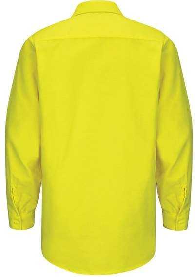 Red Kap SY14 Enhanced & Hi-Visibility Long Sleeve Work Shirt - Fluorescent Yellow - HIT a Double - 1