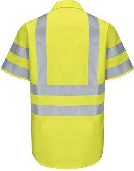 Red Kap SY24L Enhanced & Hi-Visibility Work Shirt - Long Sizes - AB-Fluorescent Yellow/ Green - HIT a Double - 1