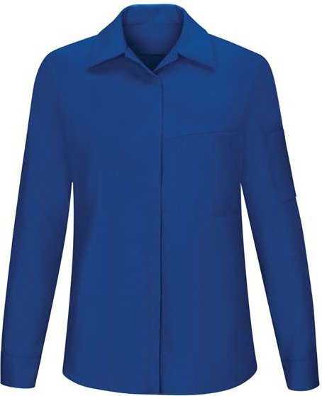 Red Kap SY31 Women's Performance Plus Long Sleeve Shop Shirt with Oilblok Technology - Royal Blue/ Black - HIT a Double - 1