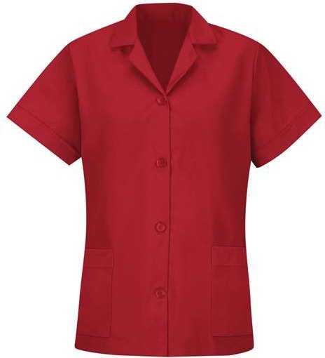 Red Kap TP23 Women's Loose Fit Short Sleeve Button Smock - Red - HIT a Double - 1
