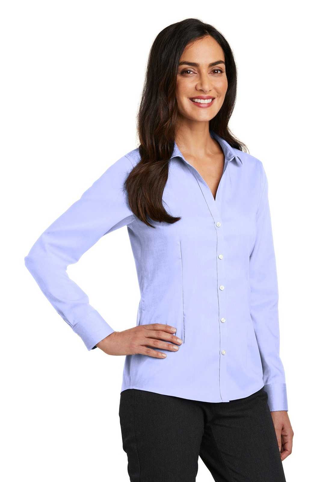 Red House RH250 Ladies Pinpoint Oxford Non-Iron Shirt - Blue - HIT a Double - 4