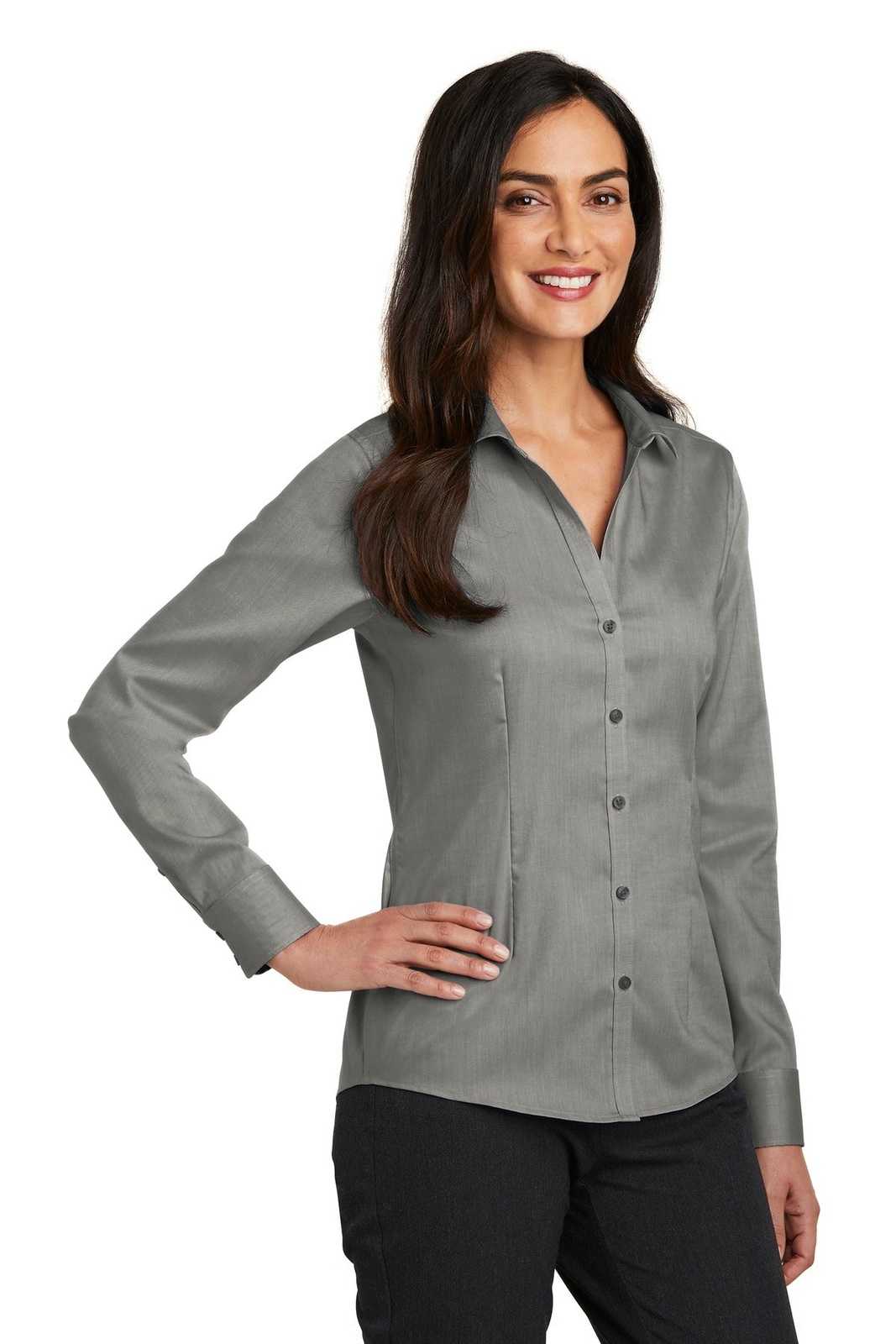 Red House RH250 Ladies Pinpoint Oxford Non-Iron Shirt - Charcoal - HIT a Double - 4