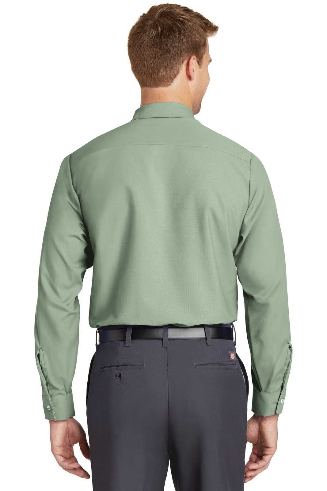 Red Kap SP14 Long Sleeve Industrial Work Shirt - Light Green - HIT a Double - 1