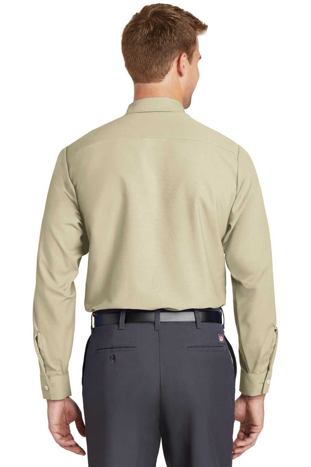 Red Kap SP14 Long Sleeve Industrial Work Shirt - Light Tan - HIT a Double - 1