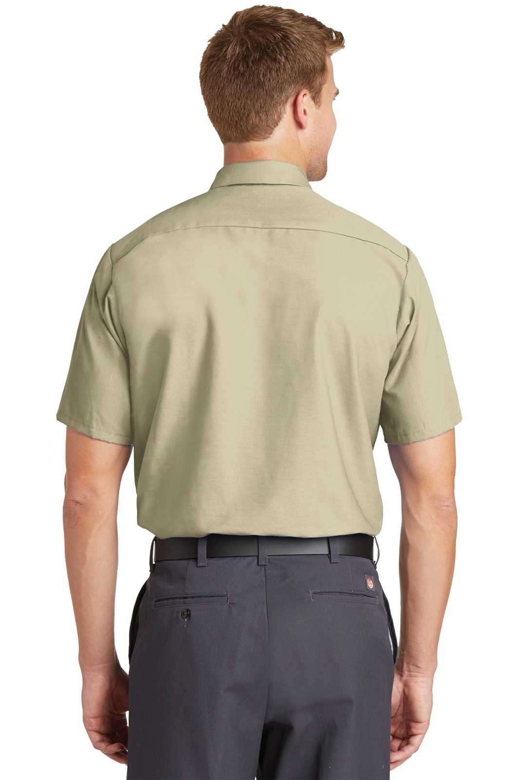 Red Kap SP24 Short Sleeve Industrial Work Shirt - Light Tan - HIT a Double - 1