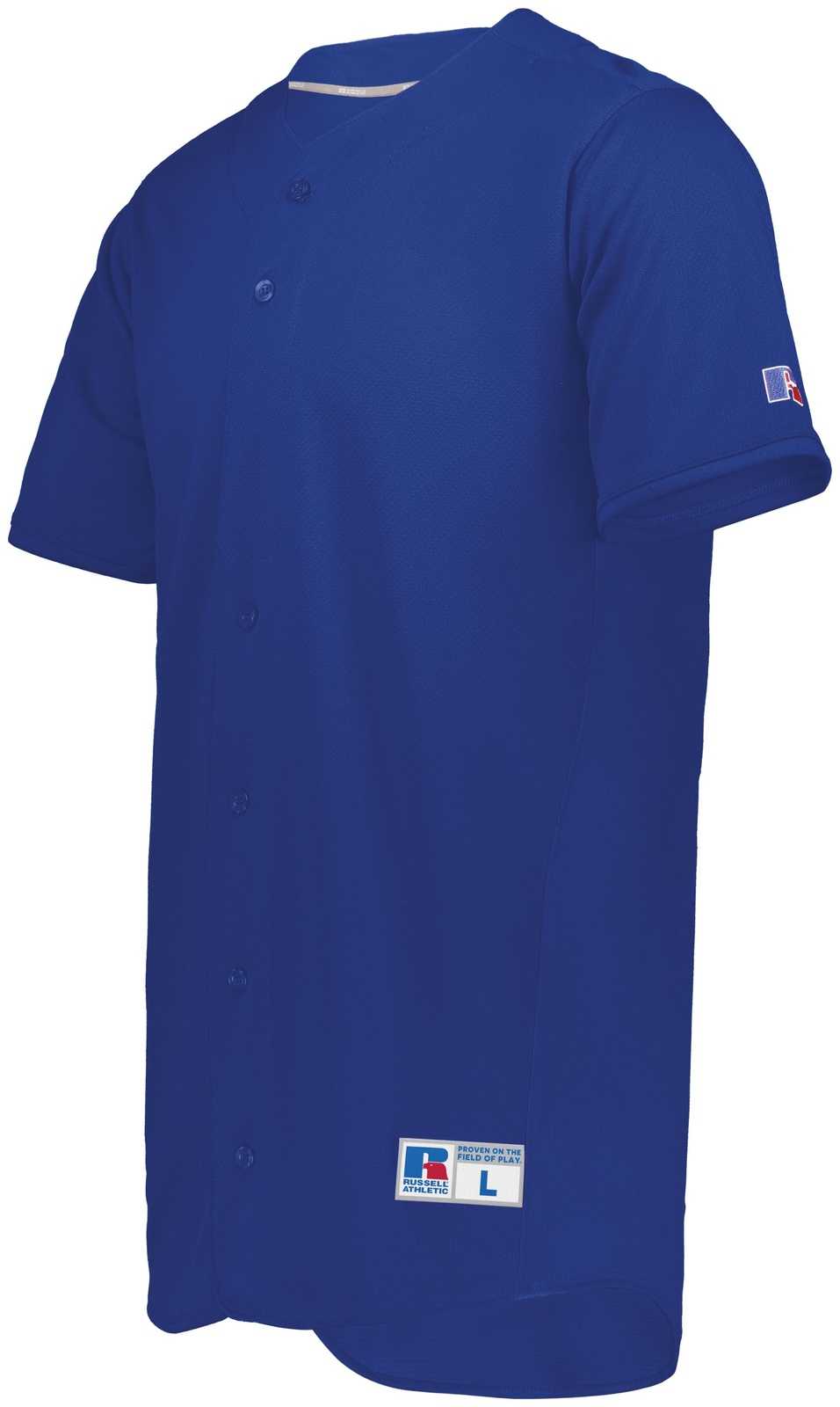 Russell 235JMB Youth Five Tool Full-Button Front Baseball Jersey - Royal - HIT a Double