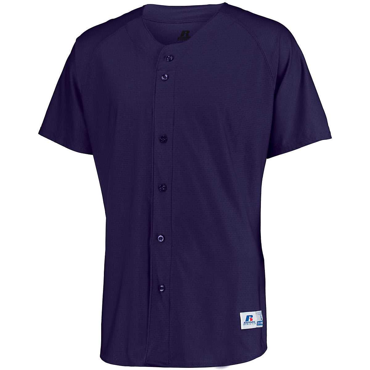 Russell 343VTM Raglan Sleeve Button Front Jersey - Purple - HIT a Double