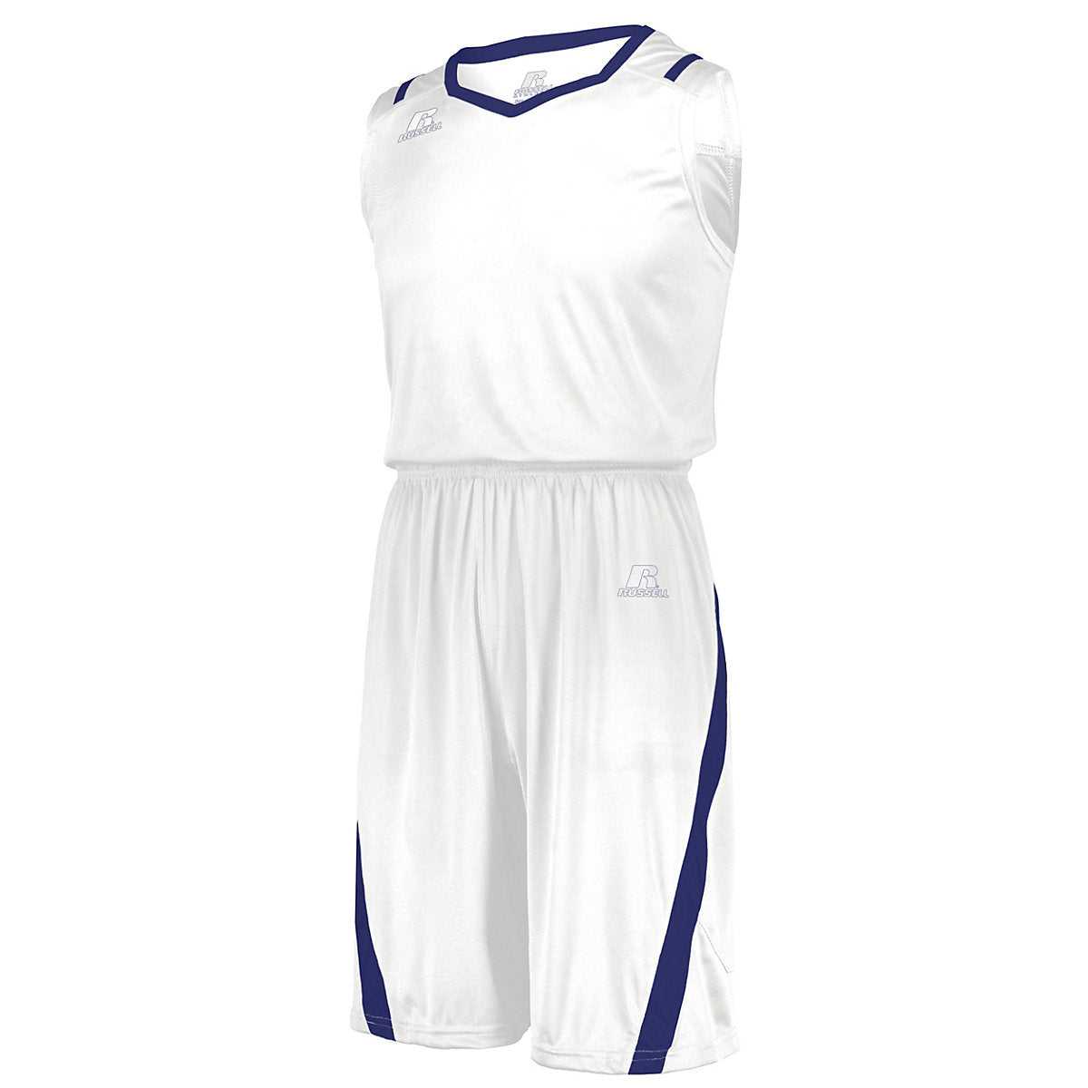 Russell 3B2X2M Athletic Cut Shorts - White Royal - HIT a Double
