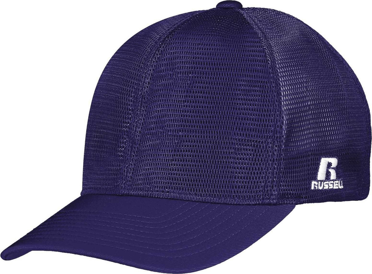 Russell R03MSB Youth Flexfit 360 Mesh Cap - Purple - HIT a Double