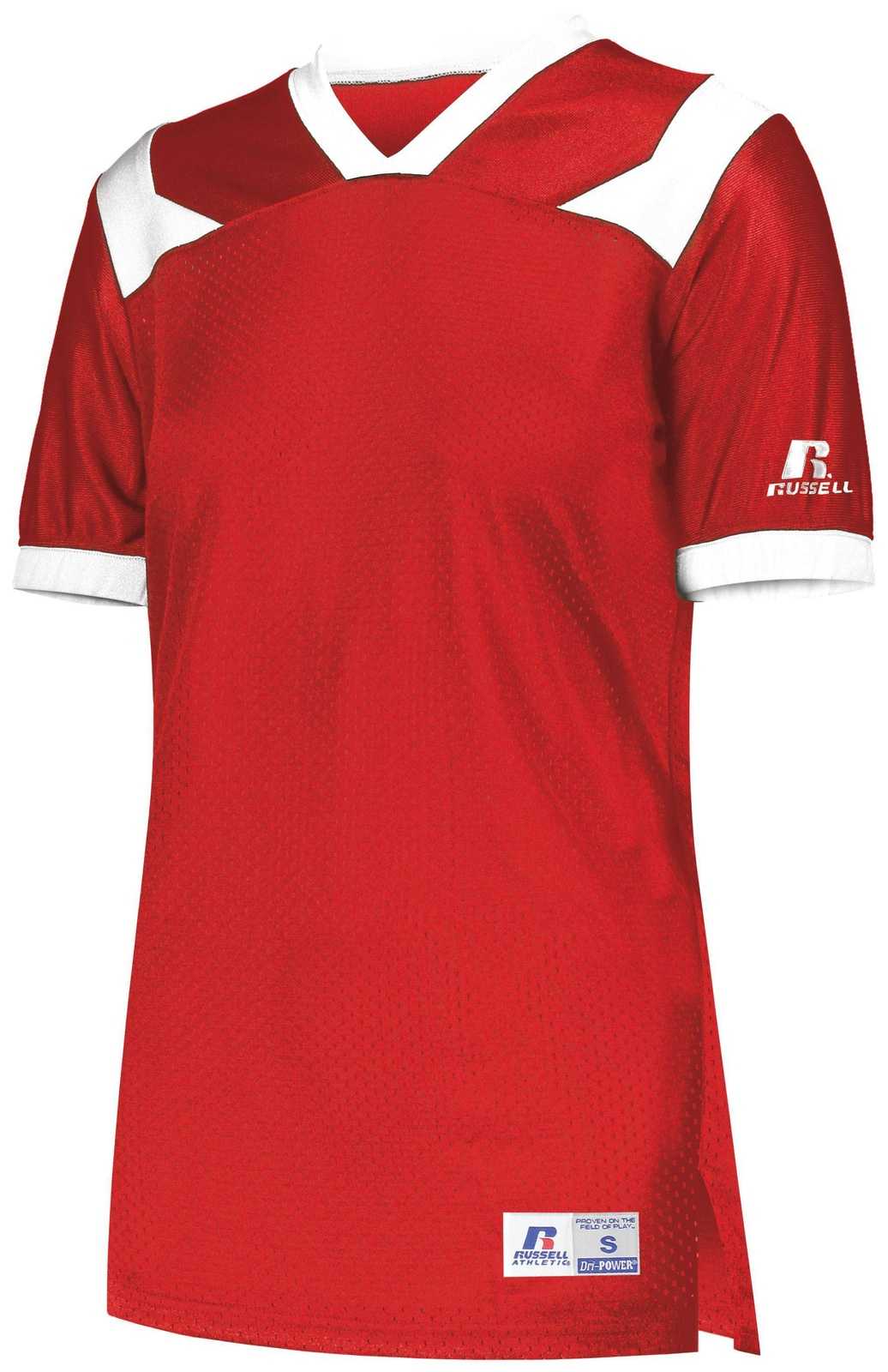 Russell R0493X Ladies Phenom6 Flag Football Jersey - True Red White - HIT a Double