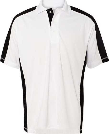 Sierra Pacific 0465 Colorblocked Moisture Free Mesh Polo - White/ Black - HIT a Double - 1