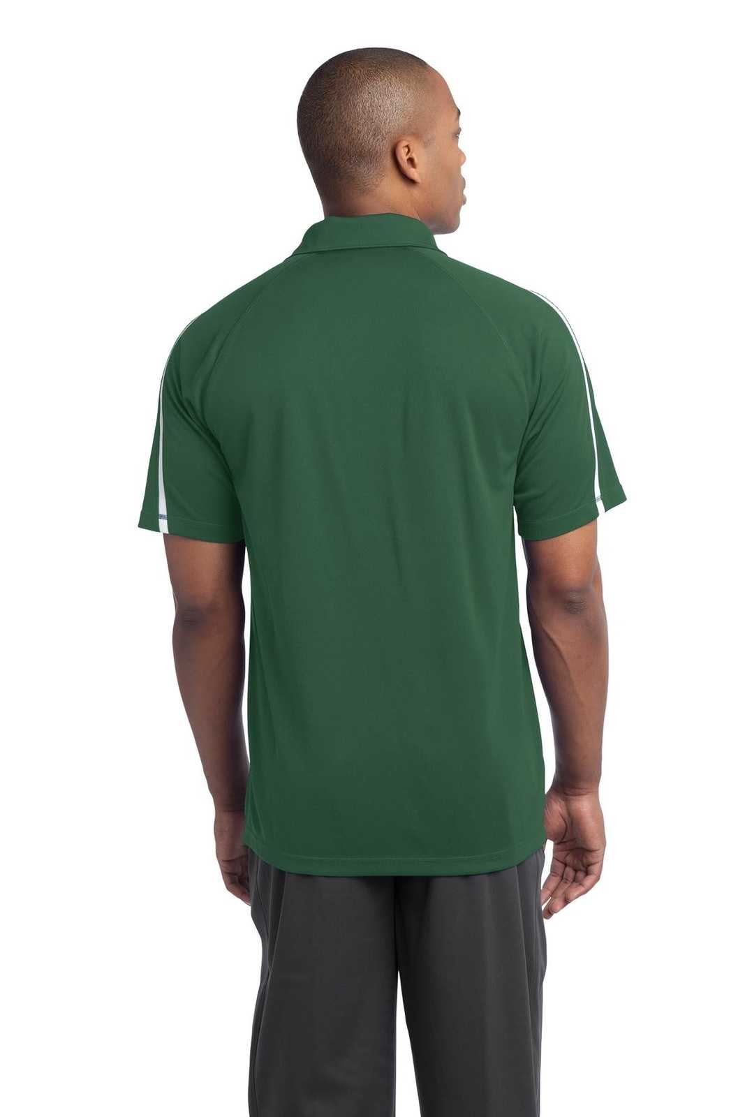 Sport-Tek ST685 PosiCharge Micro-Mesh Colorblock Polo - Forest Green White - HIT a Double - 1