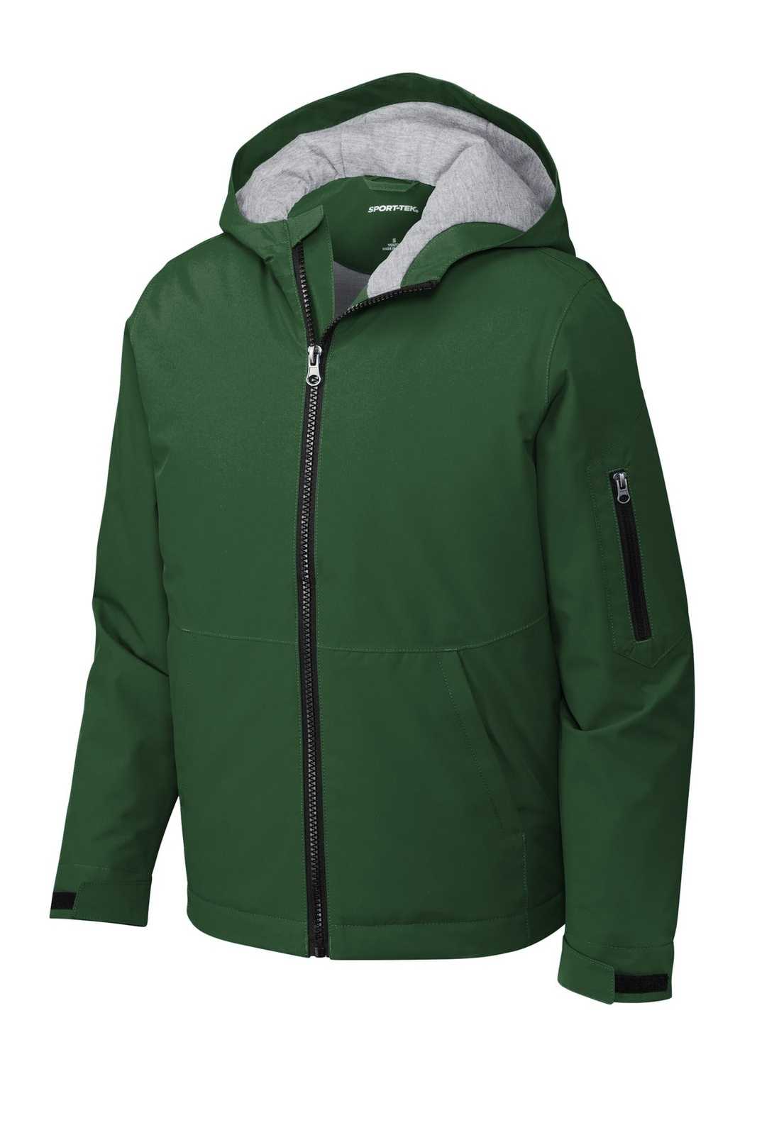 Sport-Tek YST56 Youth Waterproof Insulated Jacket - Forest Green - HIT a Double - 1