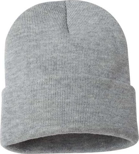 Sportsman SP12 Solid 12" Cuffed Beanie - Heather Grey - HIT a Double