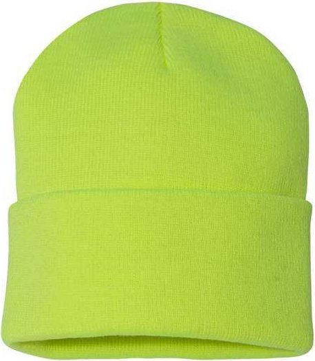 Sportsman SP12 Solid 12" Cuffed Beanie - Neon Yellow - HIT a Double