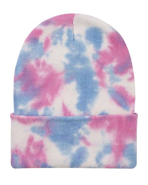Sportsman SP412 12" Tie-Dyed Knit Beanie - Cotton Candy - HIT a Double