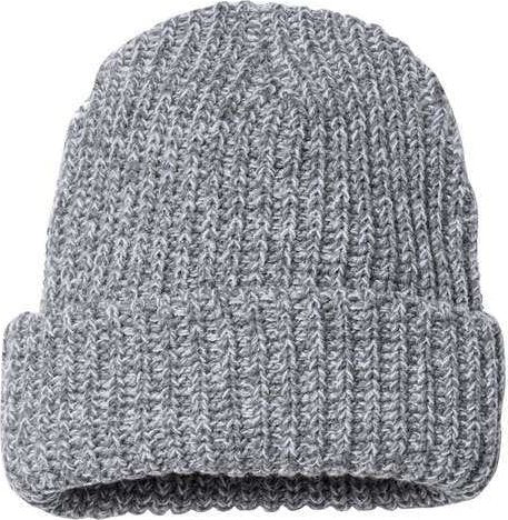Sportsman SP90 12" Chunky Knit Cuffed Beanie - Grey White Speckled - HIT a Double