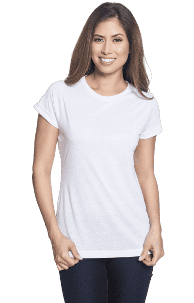 Sublivie 1510 Women&#39;s Polyester Sublimation Tee - White - HIT a Double